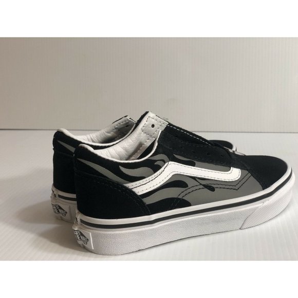 Vans Old Skool (Suede Flame) Black  Kids Shoes - Picture 5 of 14